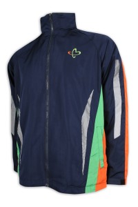 J852 custom contrast hooded windbreaker jacket Velcro cuff special reflective design 3 color contrast color windbreaker jacket manufacturer